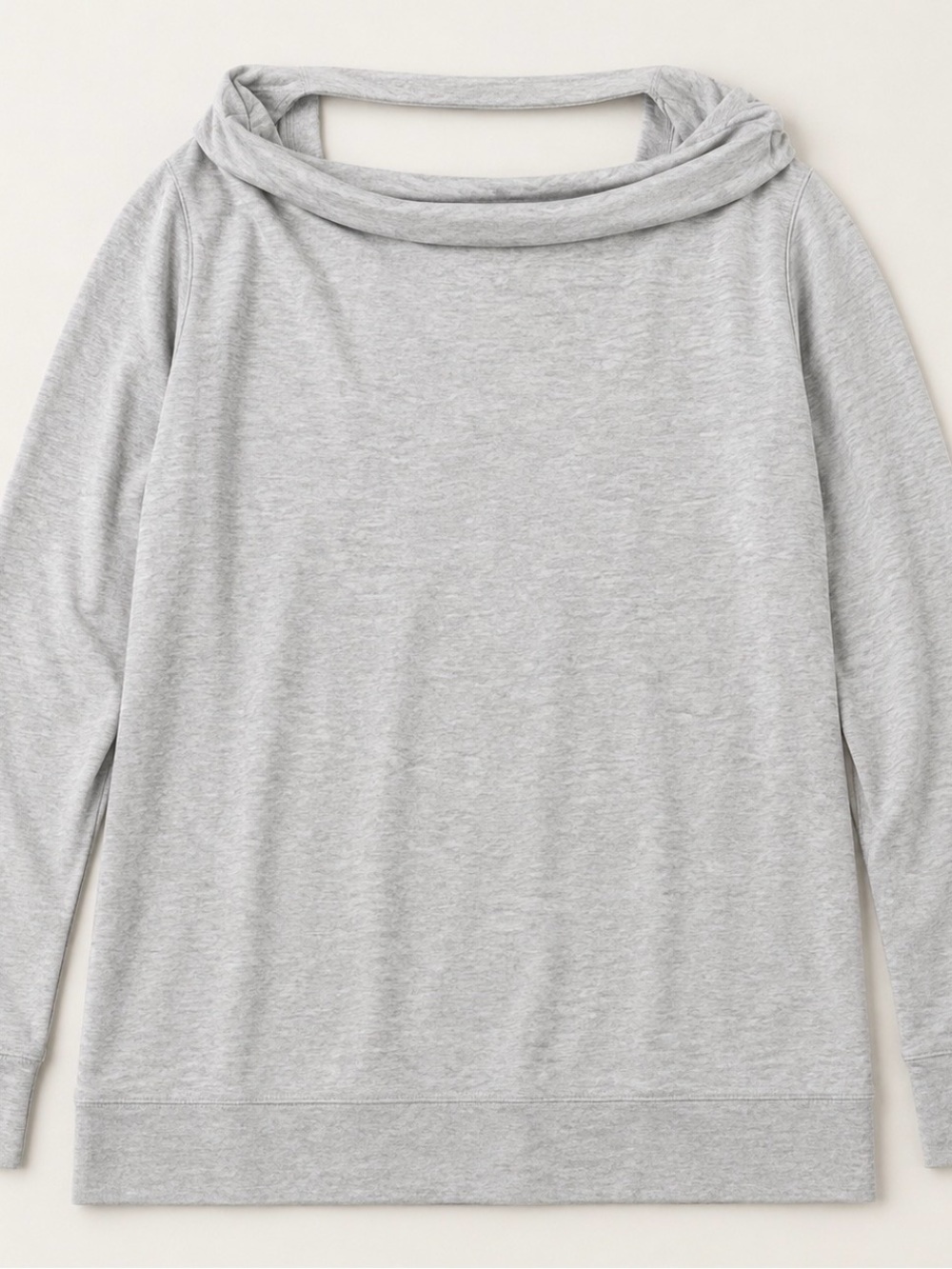 Weekenders Reversible Gray Cowl Neck V-Neck Tunic Top Size Large